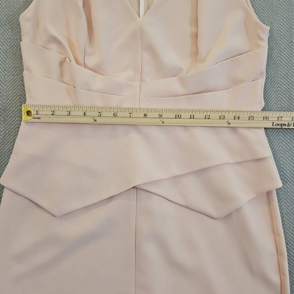 Miss Selfridge Bodycon Peplum Dress Women's Size 10 Peach Zip Back NWT NEW - Picture 8 of 12